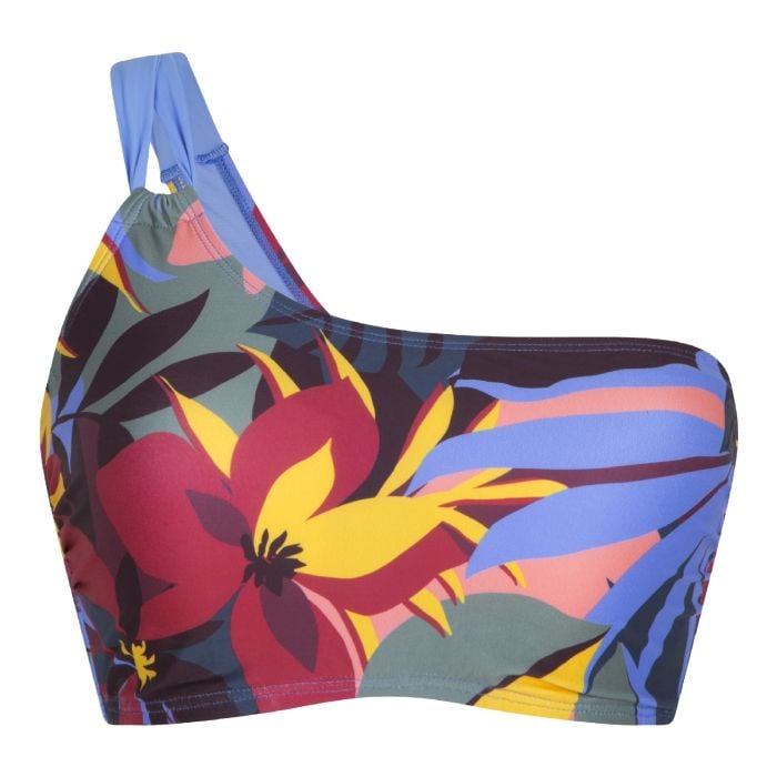 LingaDore 7108P Leaf Print One Shoulder Bandeau Bikini Top