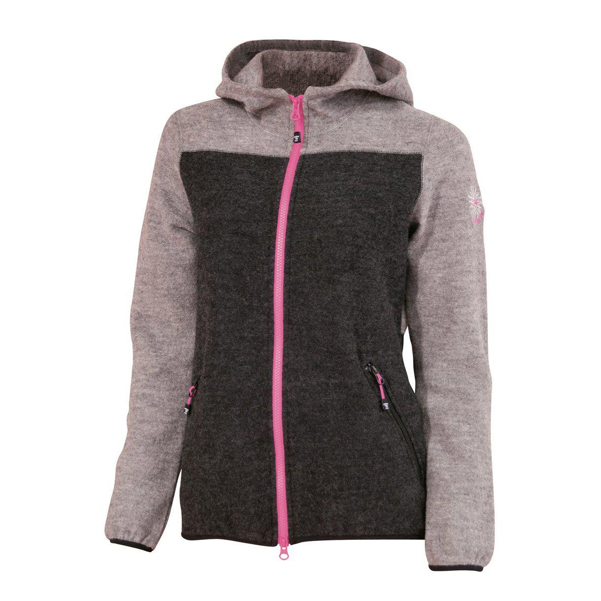 Ivanhoe vest Zoya Hood FZ met capuchon voor dames van wol - Grijs - 44