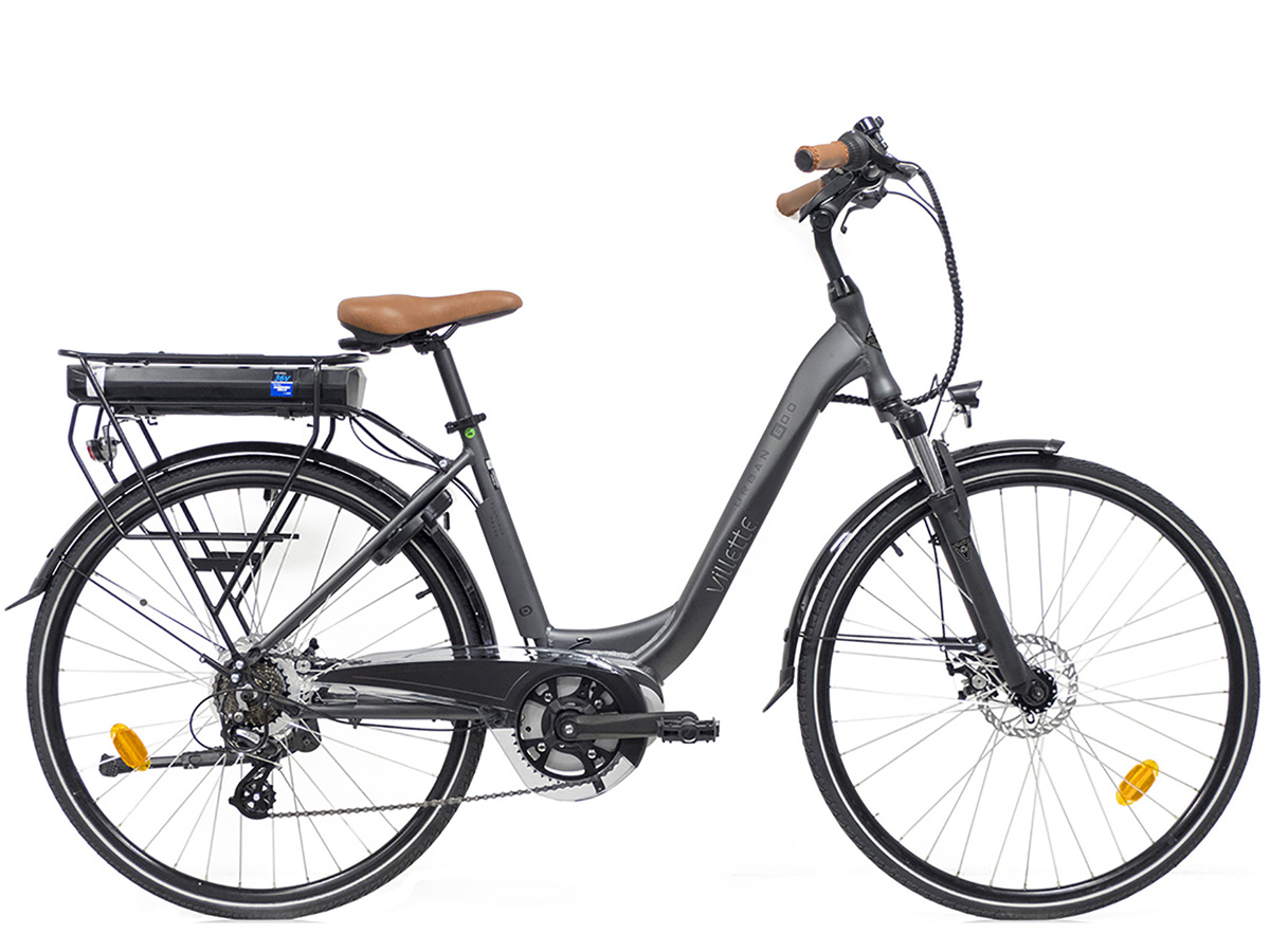 Villette le Jovial I.M. 2.3, elektrische damesfiets met midmotor, 7 sp, grijs