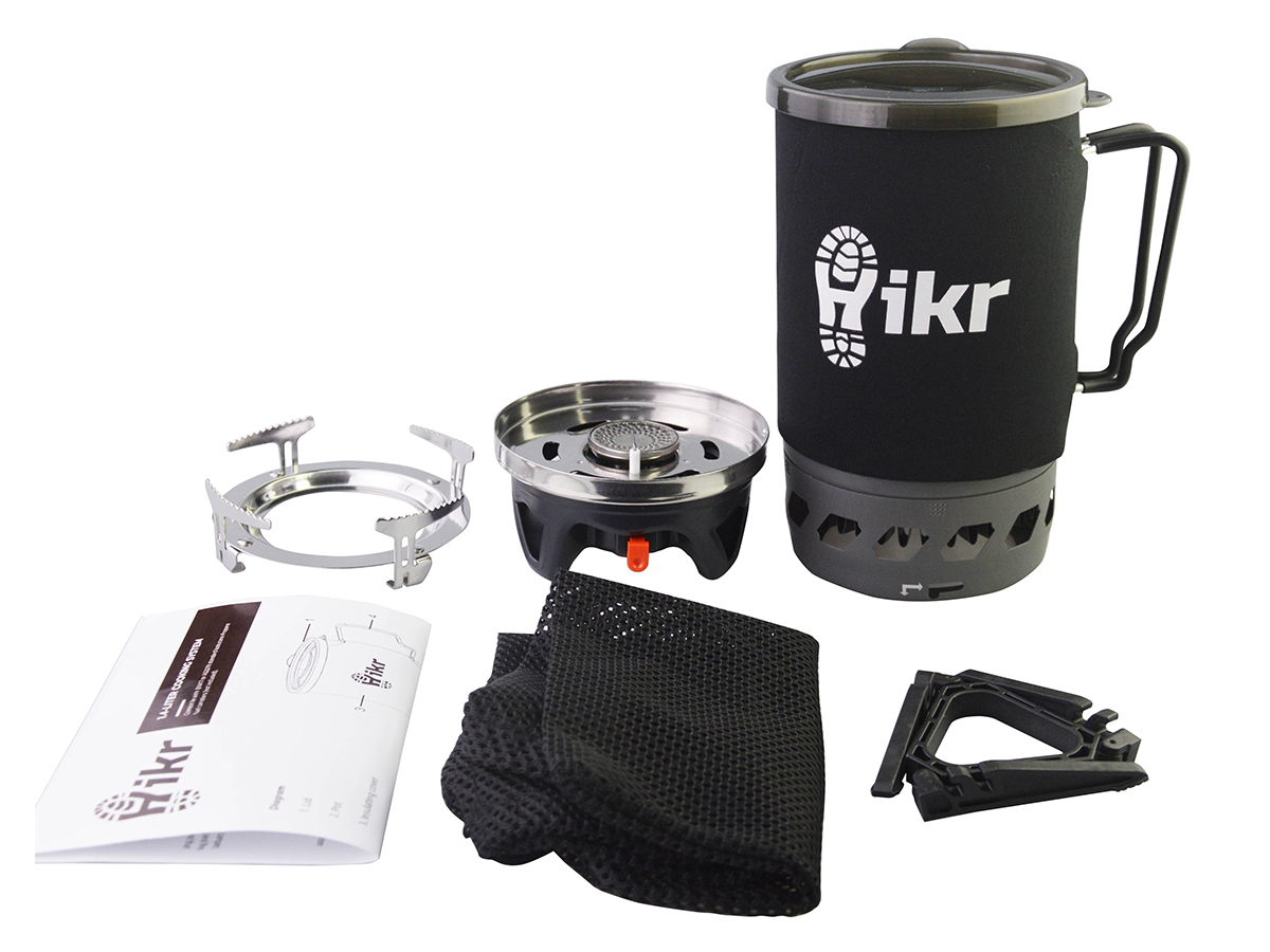 Hikr® Gasbrander - 1,4 liter gasstel - Kooksysteem - Snel water koken - Gaskoker - Gas waterkoker - Campingkooktoestel - Camping - Outdoor - Kooktoestel