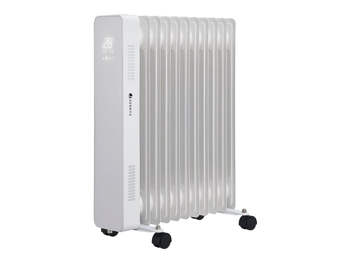 Elektrische verwarming / radiator - 2500 Watt - Wit - Incl. Wifi, App-bediening & Afstandsbediening olieradiator