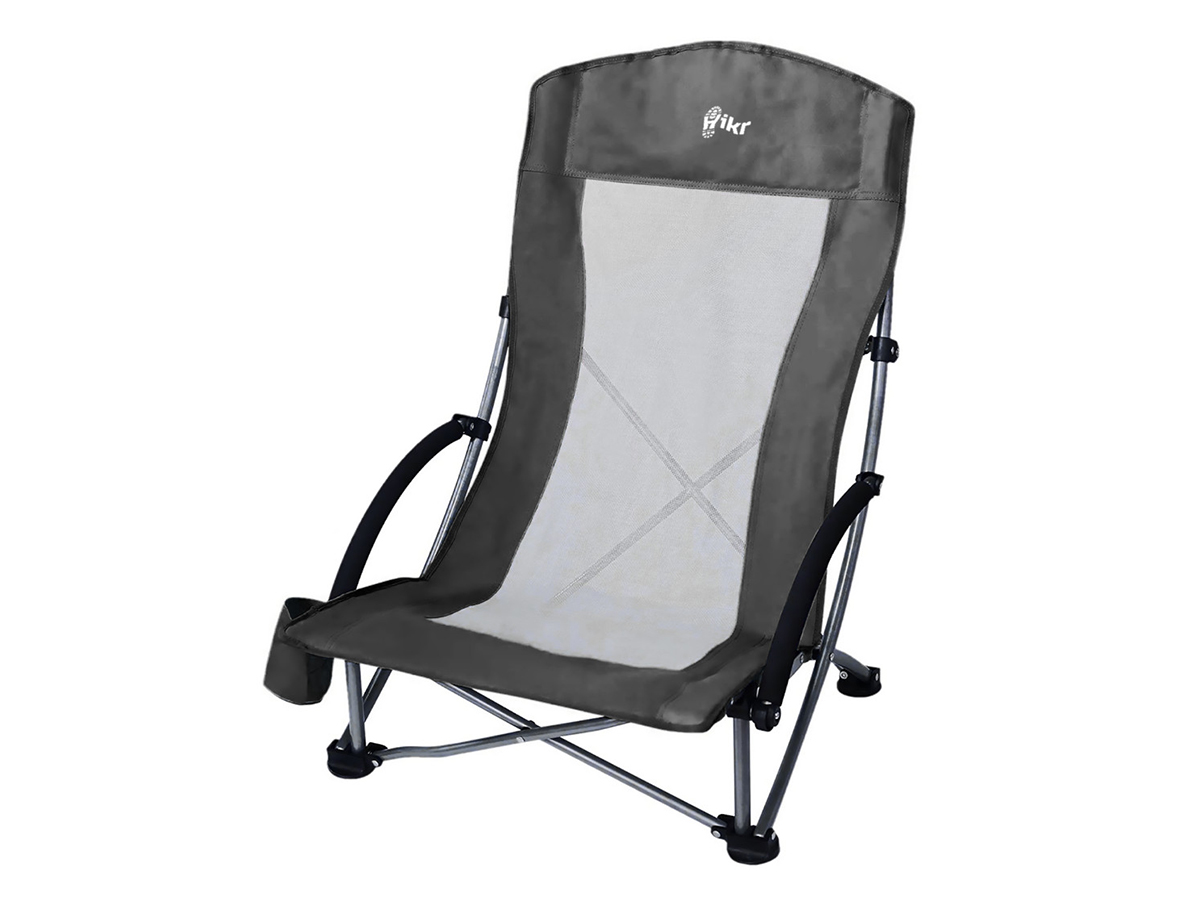 Hikr® Vouwstoel - 250KG & 600D Oxford - Opvouwbare vissersstoel & campingstoel - Strandstoel - Lage kampeerstoel - Lichtgewicht & compacte ligstoel