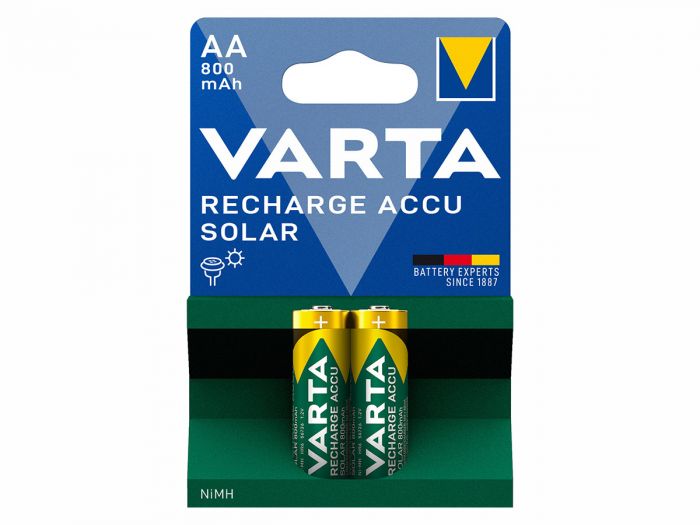 Distributie voorkant Dierentuin Varta 2x Recharge Accu Solar AA batterijen