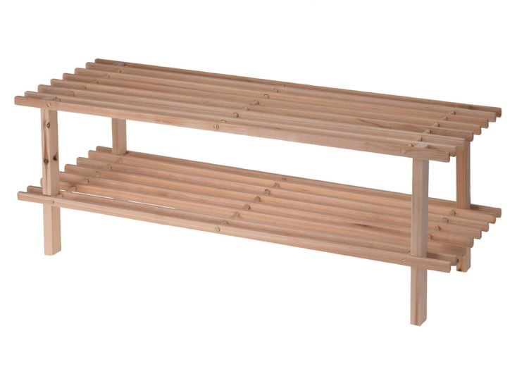 Houten schoenenrek