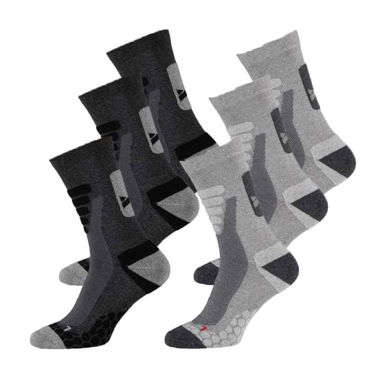 Xtreme 6 paar Multi Grey wandelsokken