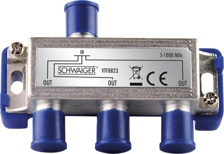 Schwaiger VTF8823 3-voudige 6,5 dB kabelverdeler