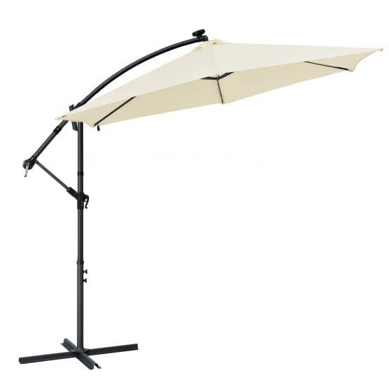 Brasil 300 creme Parasol met LED-verlichting