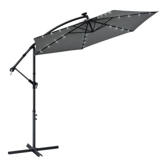 Brasil 350 grijze Parasol met LED-verlichting