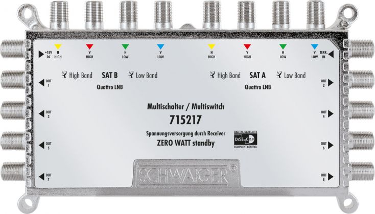 Schwaiger 715217 9/8 satelliet multischakelaar