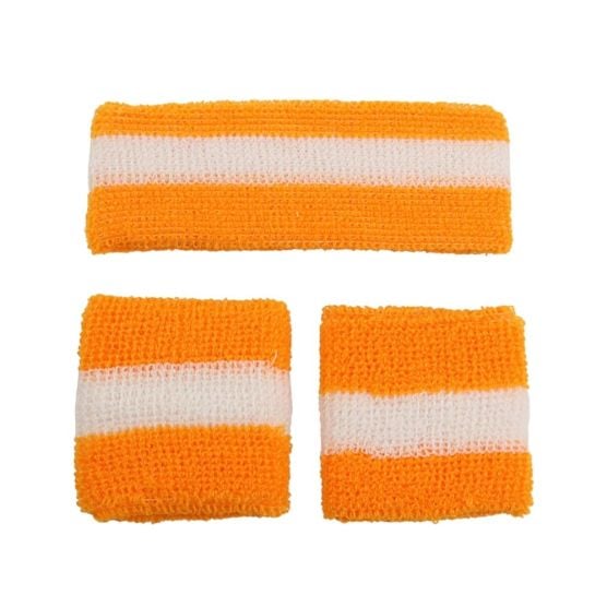 Orange85 Stripe zweetbanden set - Orange