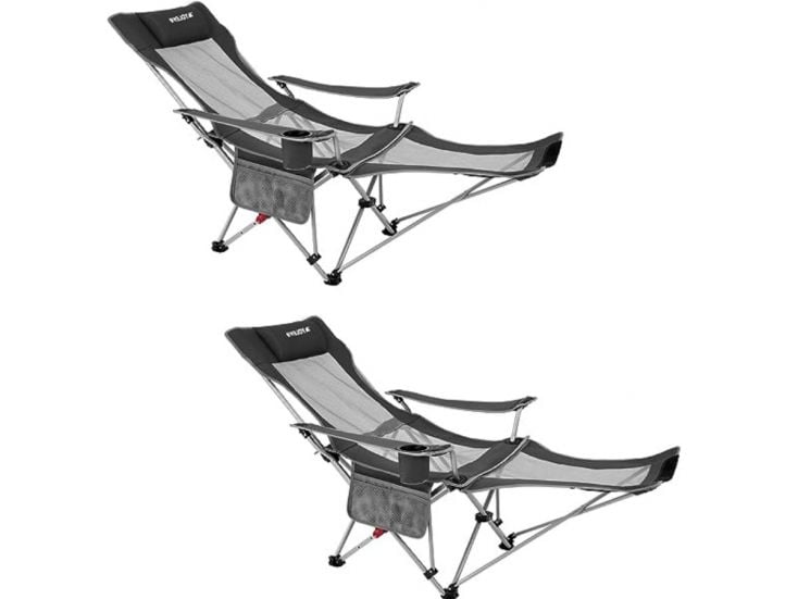KingCamp set van 2 vouwstoelen met voetsteun