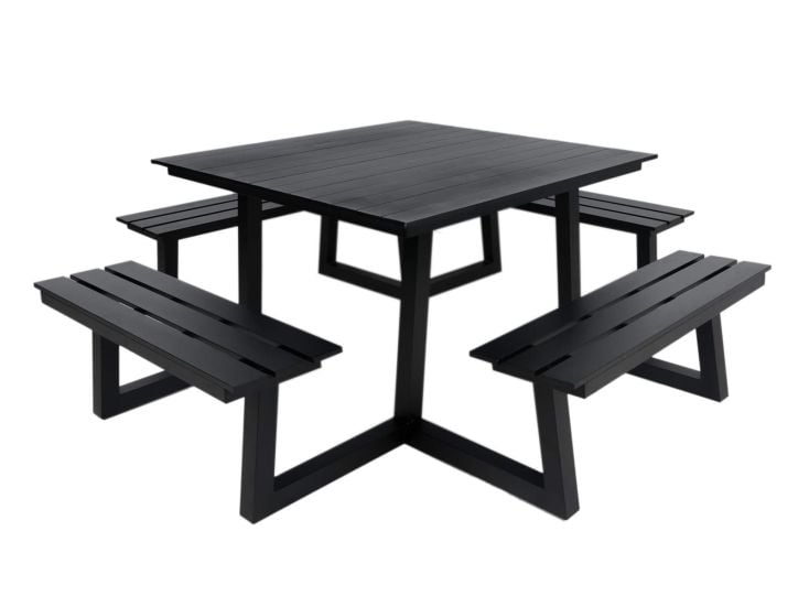 MaximaVida vierkante aluminium picknicktafel Dex 215 cm zwar