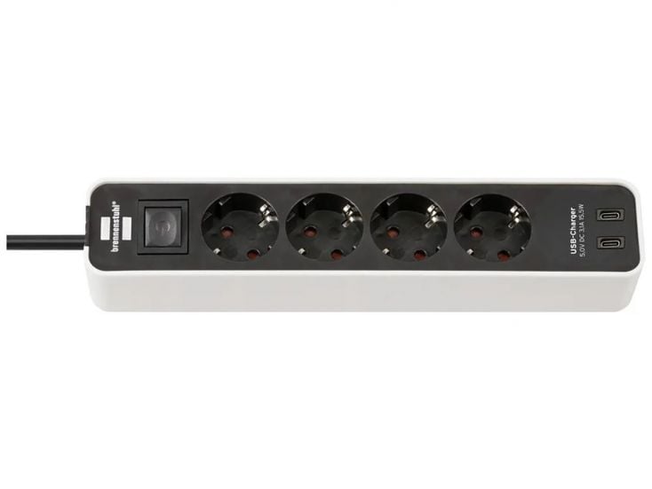 Brennenstuhl Ecolor stekkerdoos met 2 USB-C laadaansluitingen - White