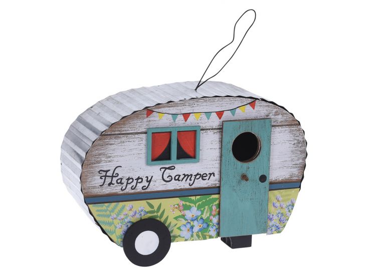 baas Investeren gangpad Caravan Happy houten vogelhuisje