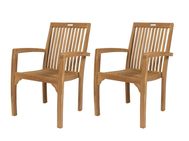 MaximaVida Sunda set van 2 teak houten stoelen