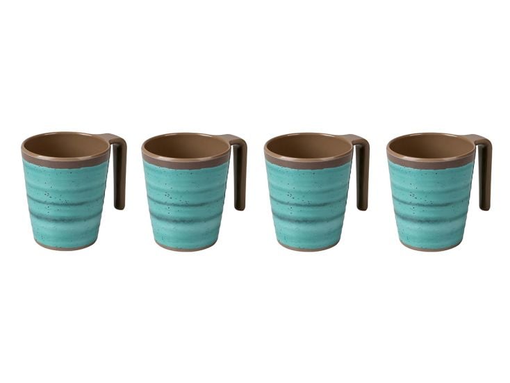 Bo-Camp Halo L set van 4 melamine mokken - Aqua