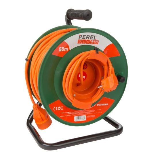 Perel EGCR50N2 1-voudige kabelhaspel - 50 meter