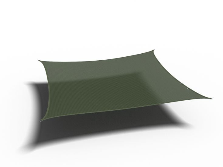 Platinum Coolfit 3,6 x 3,6m olive vierkant schaduwdoek